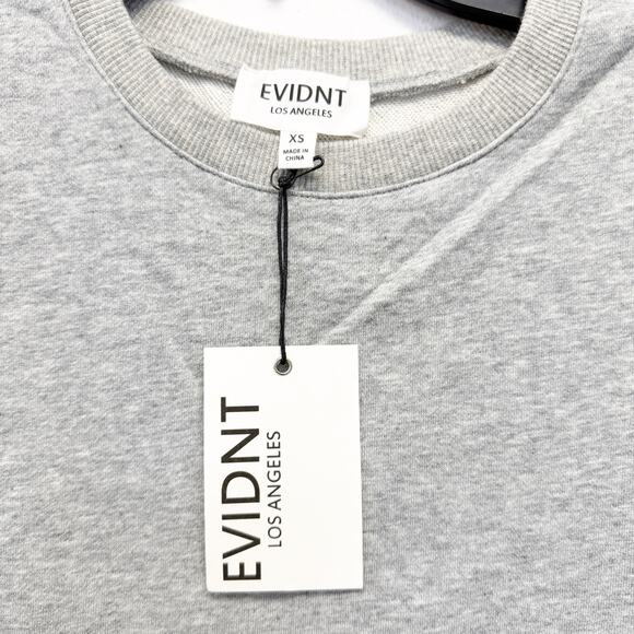 Evidnt Los Angeles for Anthropologie Gray Heather Blue Striped Detail Sweater XS - Picture 2 of 4